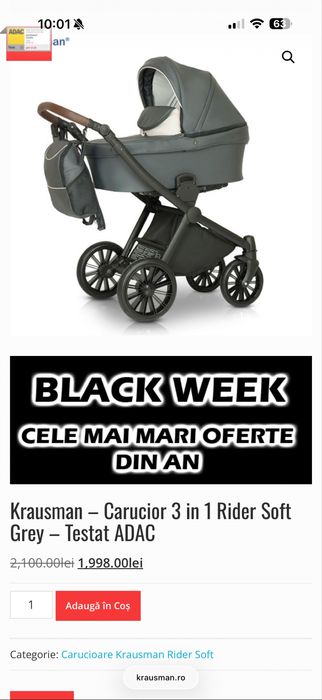 Carucior 3 in 1 Krausman Testat ADAC ( Scoica Landou Sport )