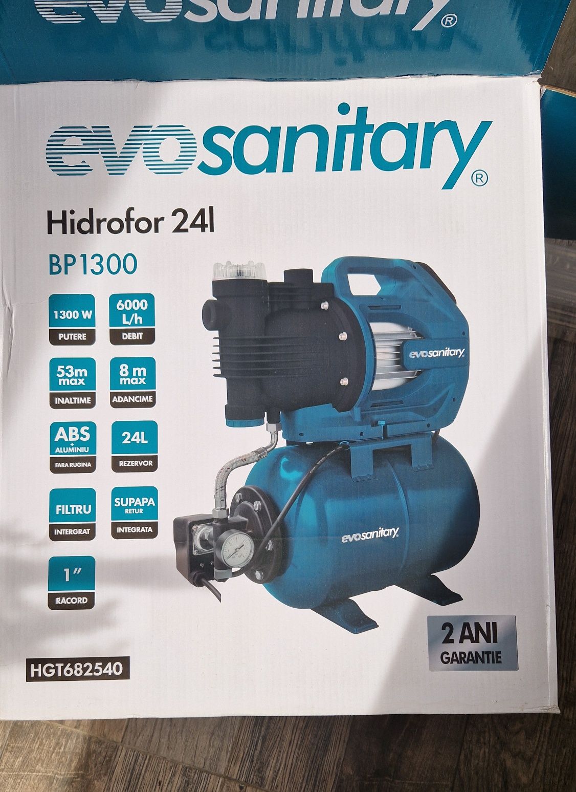 Hidrofor 24l, 1300w ,8 m adancime Evotools