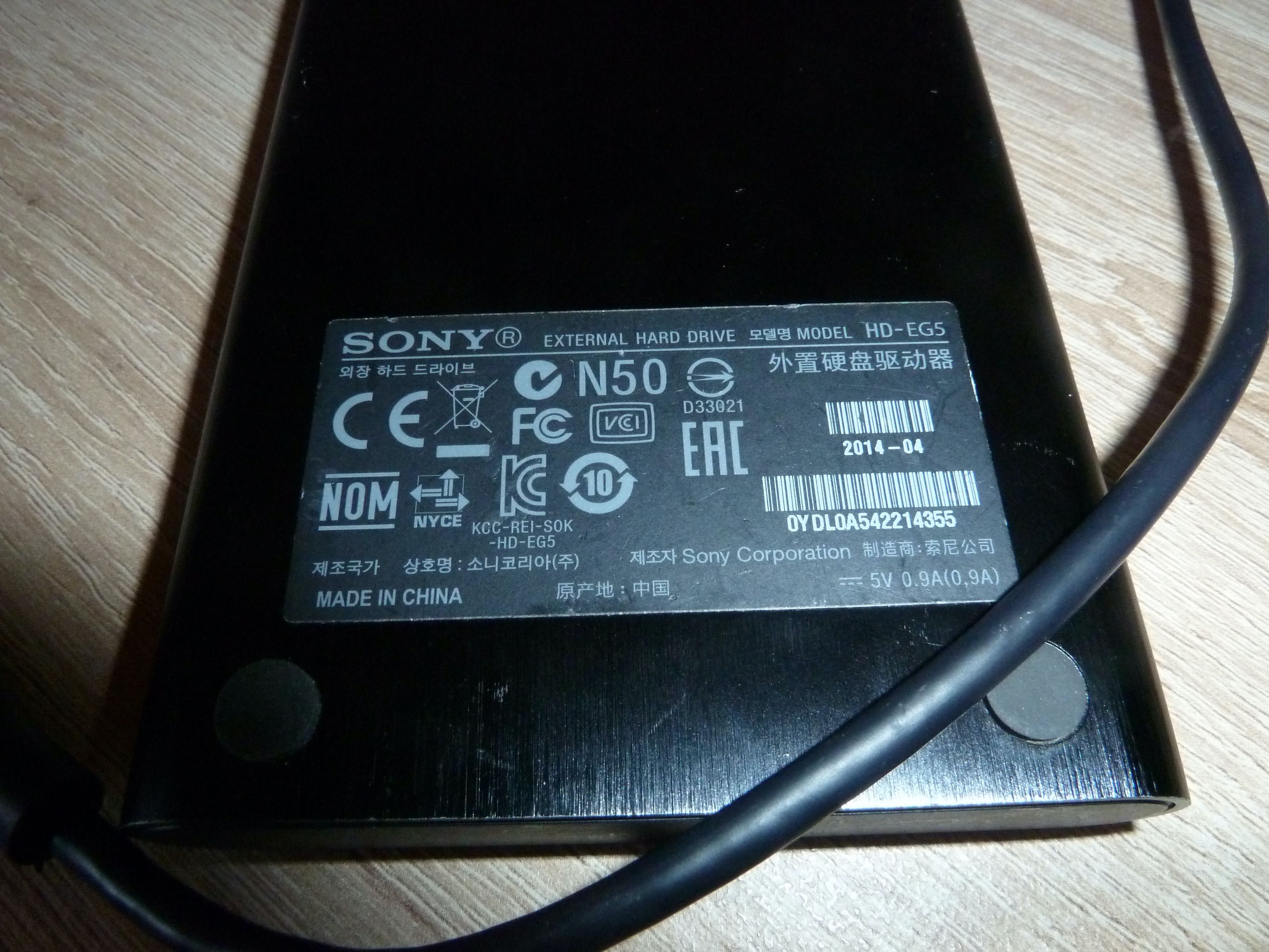 HDD Extern Sony 500GB Usb 3 Model HD-EG5