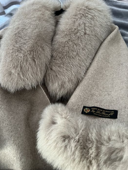 Палто от алпака с естествен косъм