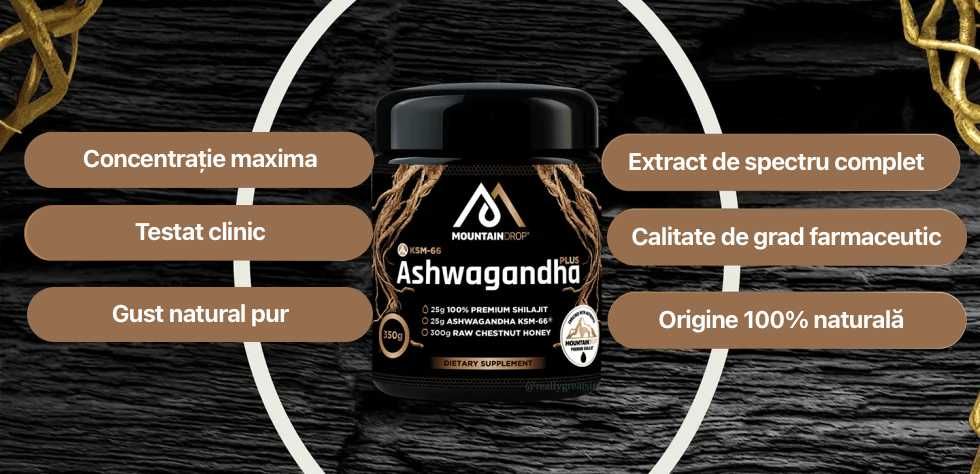 Shilajit +Ashwagandha, Sursa naturala de 85 Minerale Ionice & Vitamine