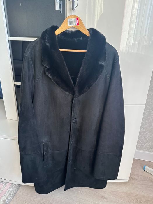 Мужская дублёнка 4XL (замша, мех норки, внутри цигейка)