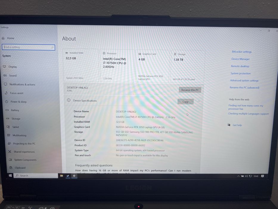 Laptop Gaming Lenovo Legion 5