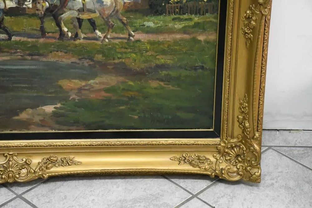 Tablou / pictura, tehnica ulei pe panza, 105x124x6 cm / 79,5x99 cm