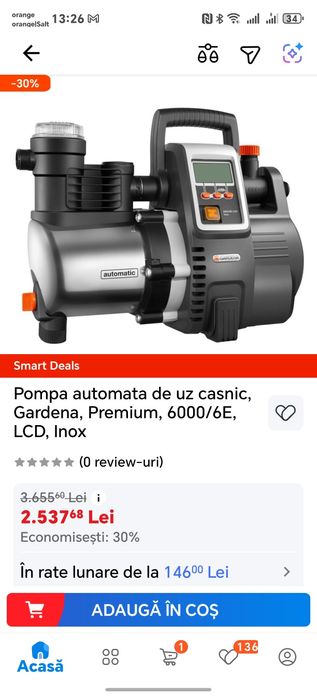 Hidrofor/ Pompa de apa Gardena 6000/6SE