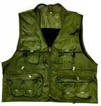 Рибарска жилетка в зелено, размери 2XL/3XL, с много джобове