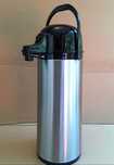 TERMOS INOX MARE 1,8 L cu pompa si mâner pt transport - NOU - 80 Lei