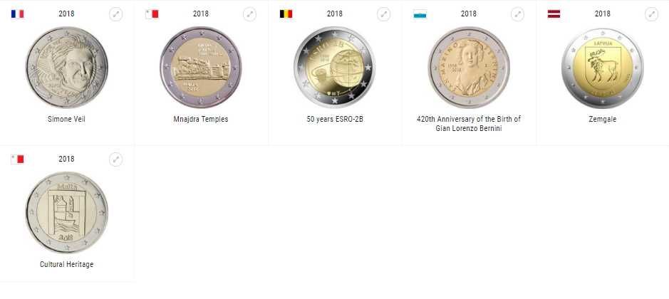 Сет 2 евро монети (възпоменателни) 2017-2019 / 2 Euro Coins