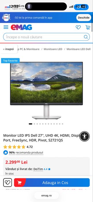 Monitor Dell 4k 27"