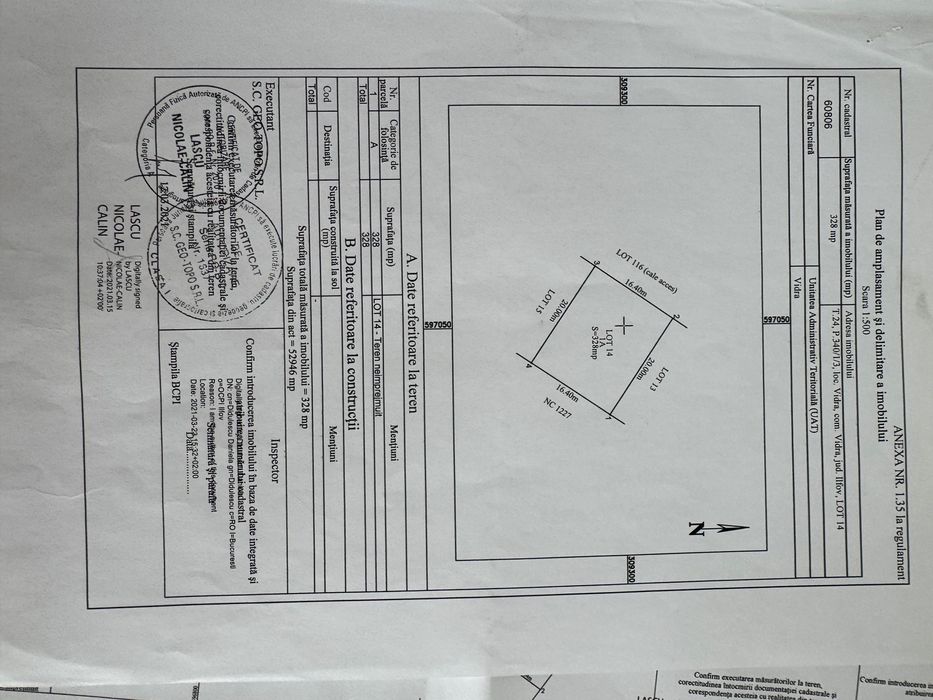 teren intravilan Comuna Berceni-Dobreni judetul Ilfov LANGA LAC