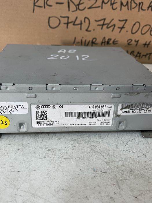 Unitate Radio Harman Audi A8 4H 4H0035061 an 2011-2017 Modul Radio