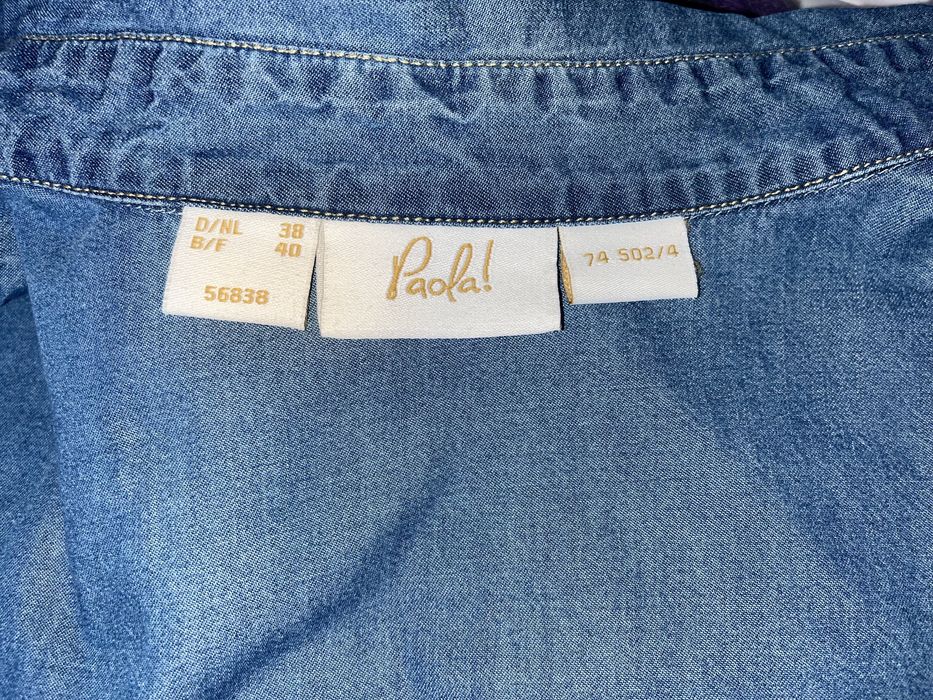 Cămașă denim/cotton, broderie și perle