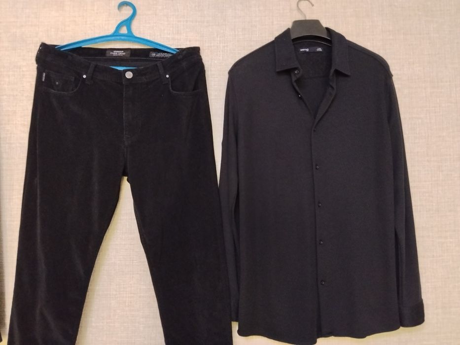 Мужской Комплект Джинсы+Рубашка+Свитшот