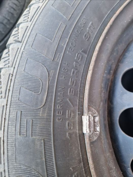 Jante tableta R15 5x112, cauciucuri M+S Fulda, 195 65 R15, iarna