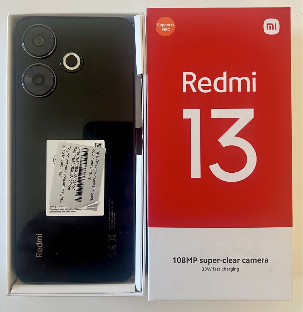 Смартфон Redmi 13 Midnight black, 6GB RAM, 128GB ROM, 108MP камера