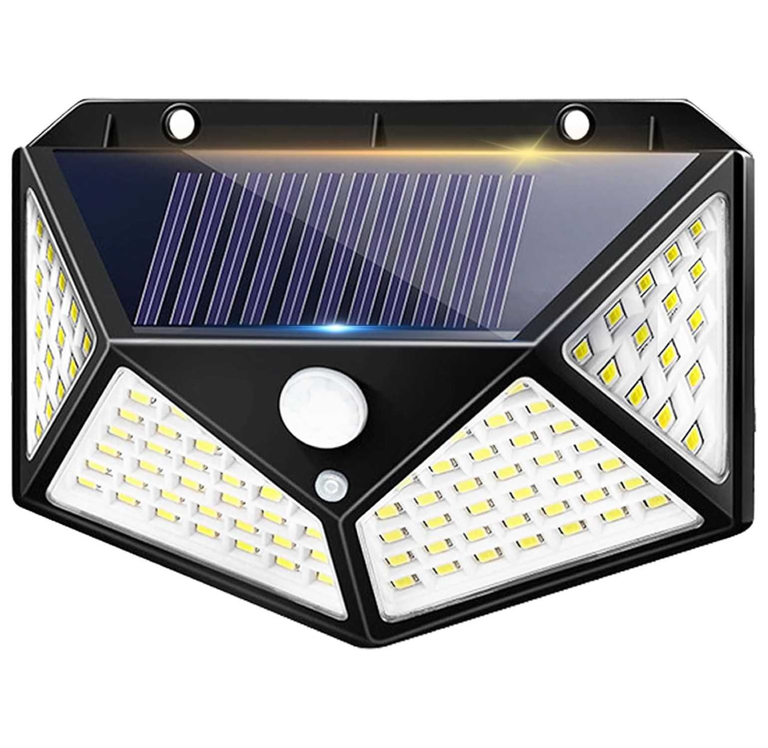 Lampa solara 100 LED COB cu senzor de miscare si amurg 600LM 3 moduri