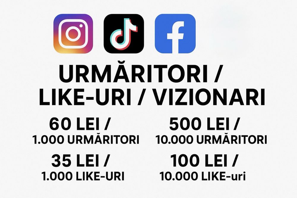 Urmaritori/Like-uri Instagram, TikTok, etc