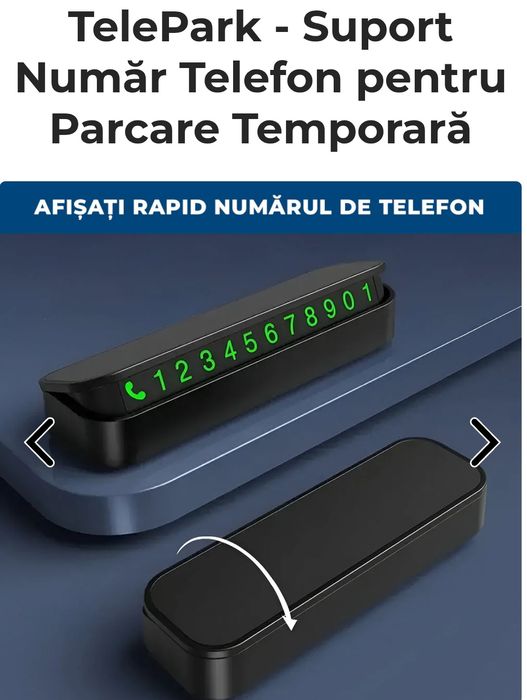 Afisaj  numar telefon bord auto la parcare temporara