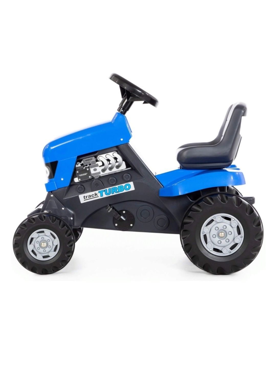 Синий трактор с педалями каталка машинки велосипед самакат ролики дети
