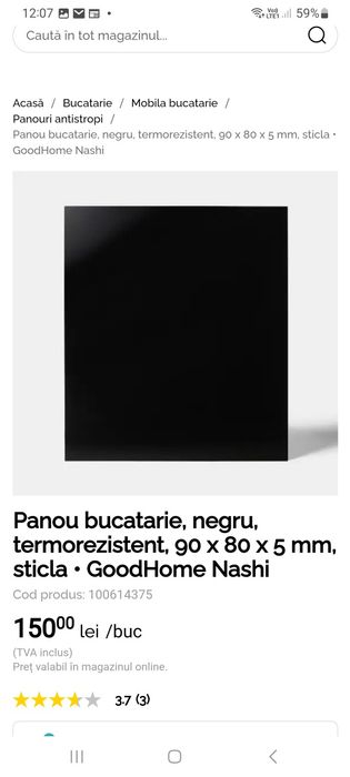 Geam/Panou securizat bucatarie