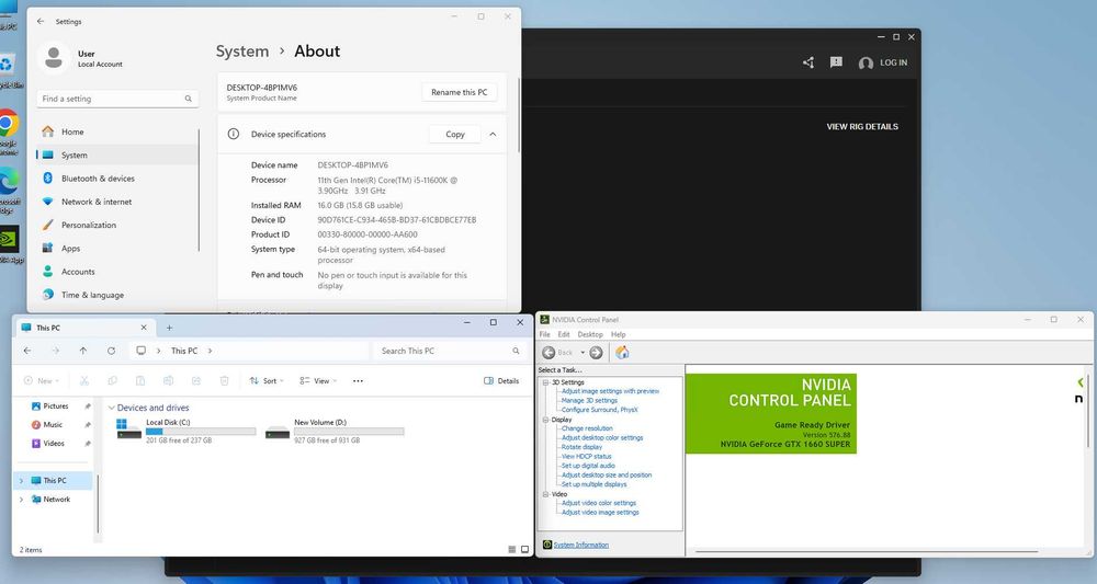 PC Gaming i5 11600k 16gb GTX1660 super 6GB gddr6 SSD256gb HDD 1TB