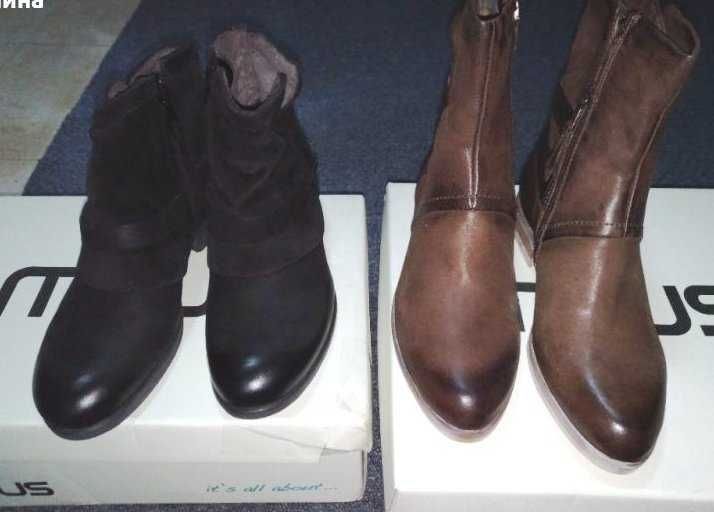 2 броя -36 номер боти Mjus естествена кожа и велур 23см за 60лв