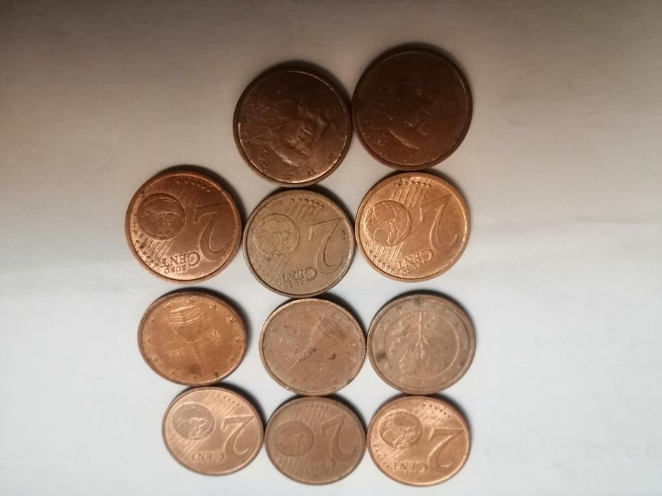 Monede 2  euro cenți 11 buc