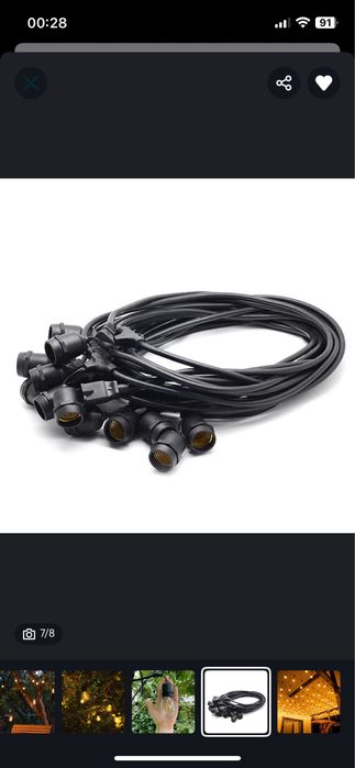 Ретро гирлянда для кафе ресторана