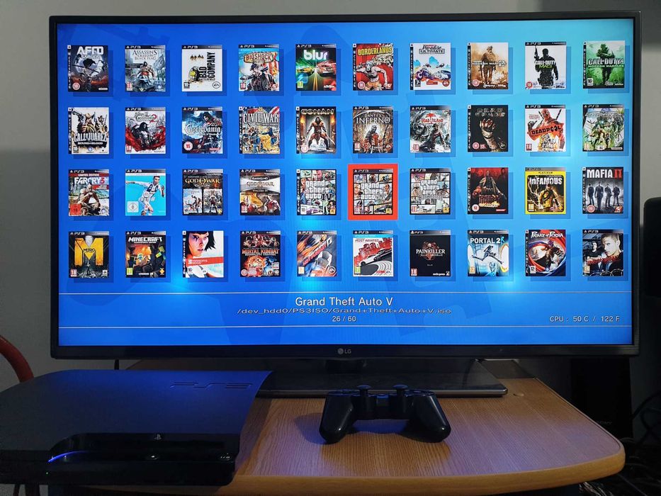PS3 modat CFW Overclock 500GB + 60 jocuri (GTA, Red Dead, God of War)
