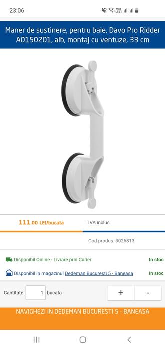 Maner la dus sustinere copii si varstnici baie accesorii cada Pret mic