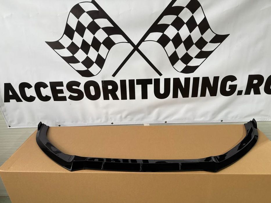 Lip prelungire bara fata S6 Audi A6 C7 S-Line 2011-2018 negru lucios