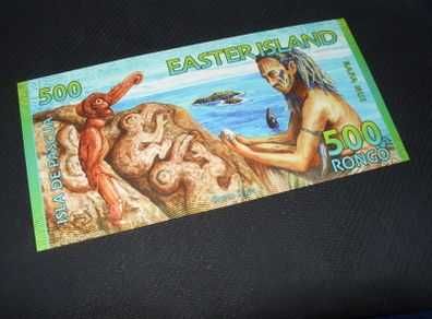 Великденски остров Банкнота 500 Rongo 2012 Полимер