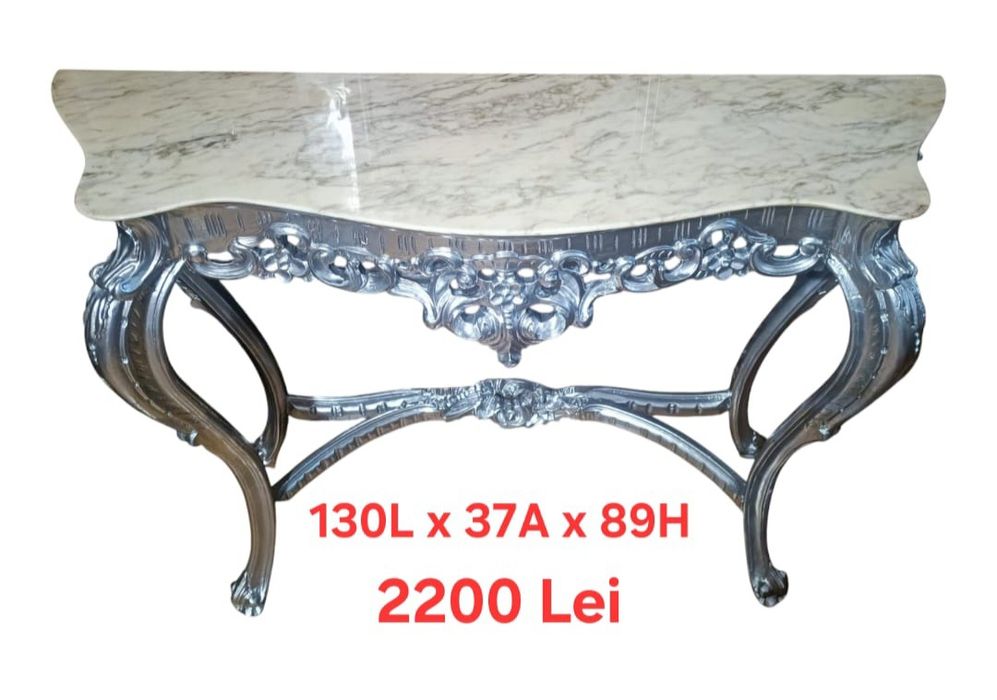 Consola cu Oglinda din bronz și lemn