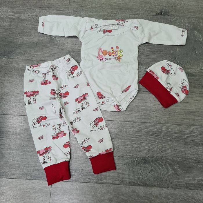 Set 3 piese bebe fete masura 0-3 luni
