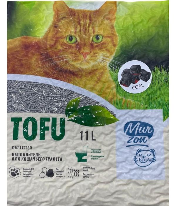 Мурзон Тофу наполнитель для кошек, растительный, комкующийся  11 л