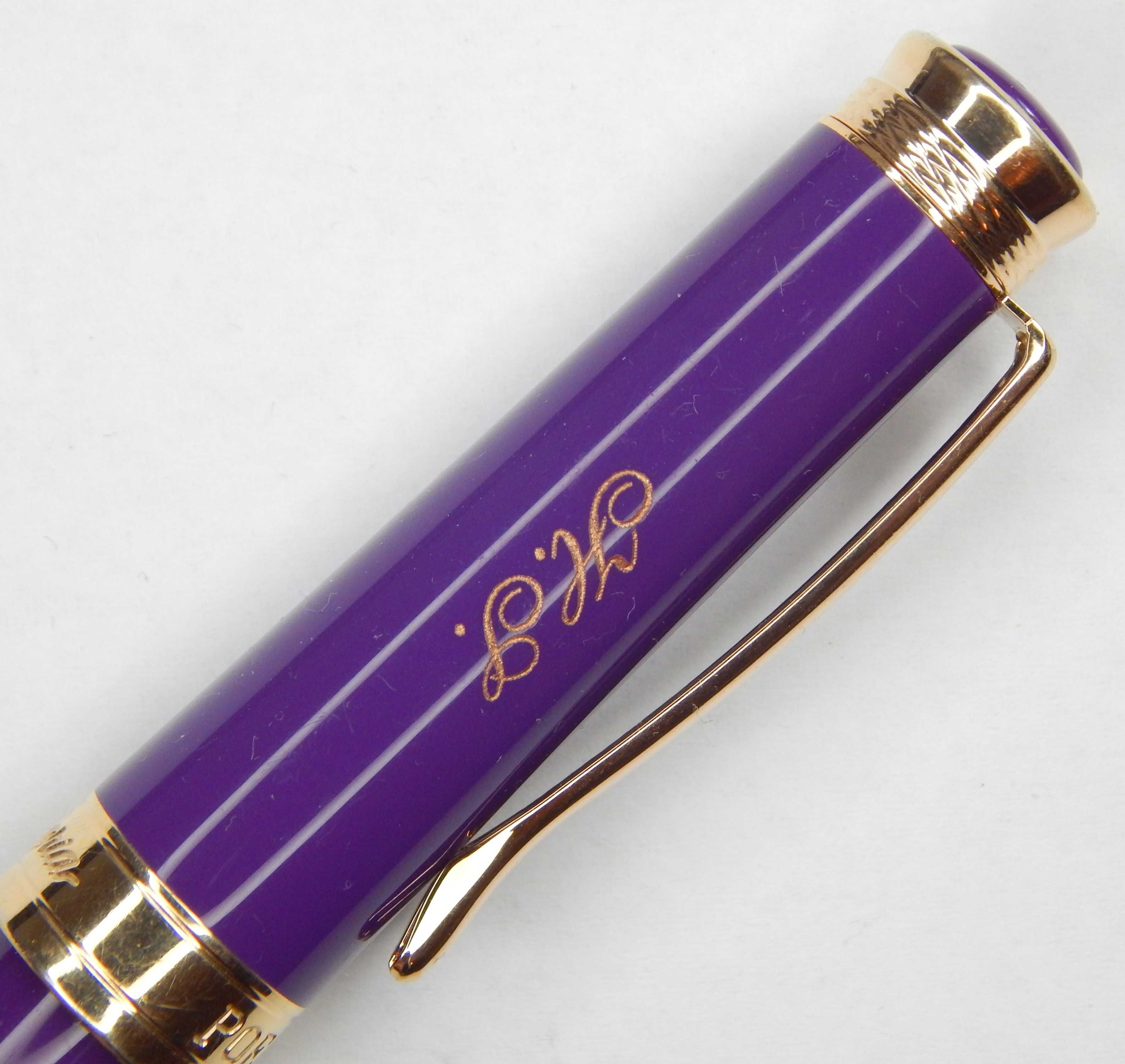 Stilou Poenari Alegria, penita F, Folosit, Mov, Capac Personalizat