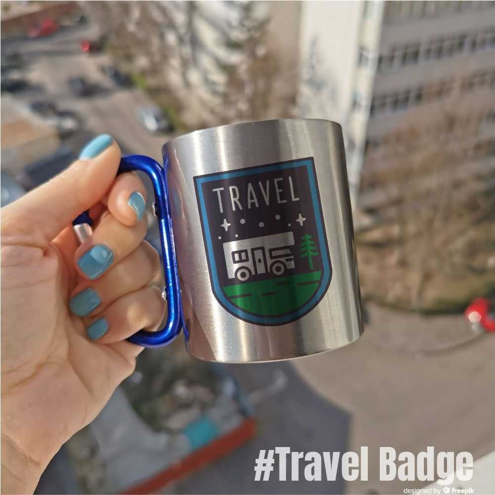 Cana Inox Cadou Personalizata Drumetie Copii – Travel Badge