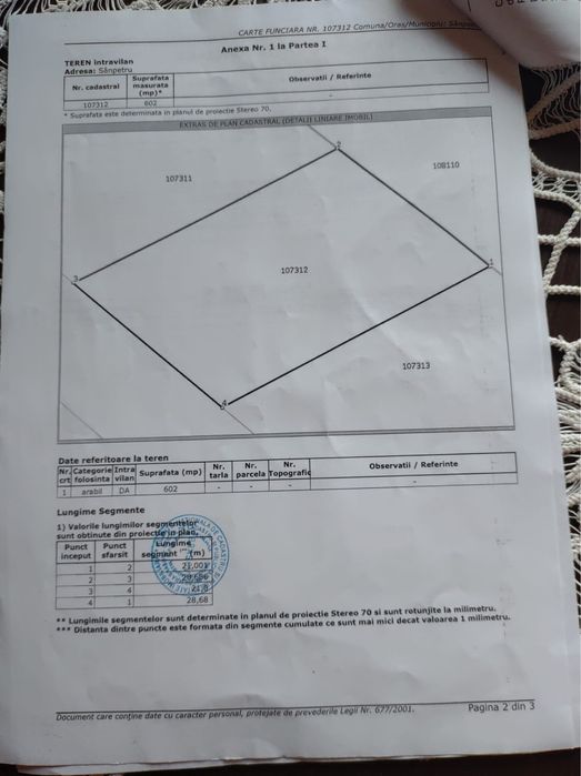VAND TEREN INTRAVILAN  Sanpetru ,602mp,Langa pensiunea Ela