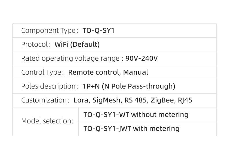 Tuya Smart WiFi DIN смарт-ключ TO-Q-SY1-JWT 63A с отчет на ел. енергия