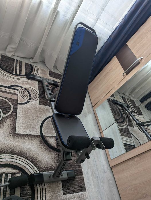 Banca multifunctionala exercitii Domyos Bench 530 + 2 greutati 5 KG