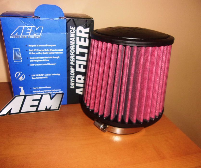 Спортен филтър AEM, сух филтър - made in USA, отвор 90мм, промо цена!