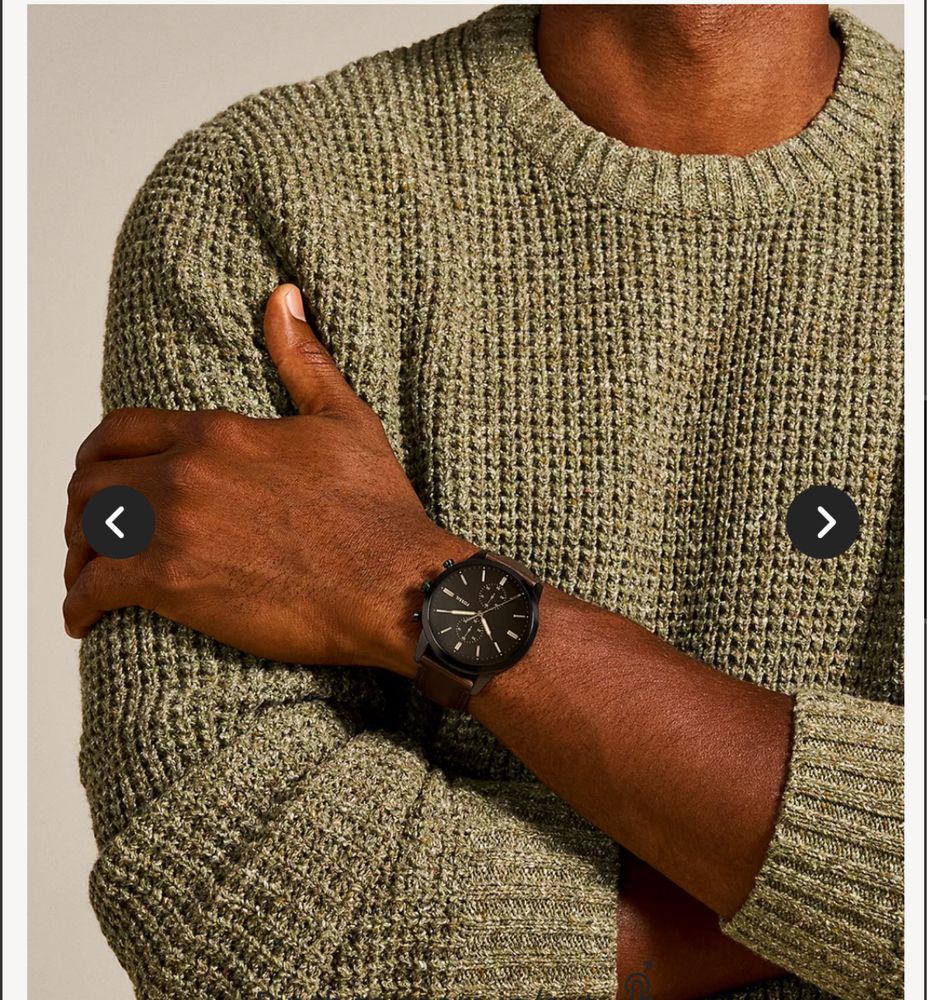 Часовник Fossil FS347 с кожена каишка Хронограф