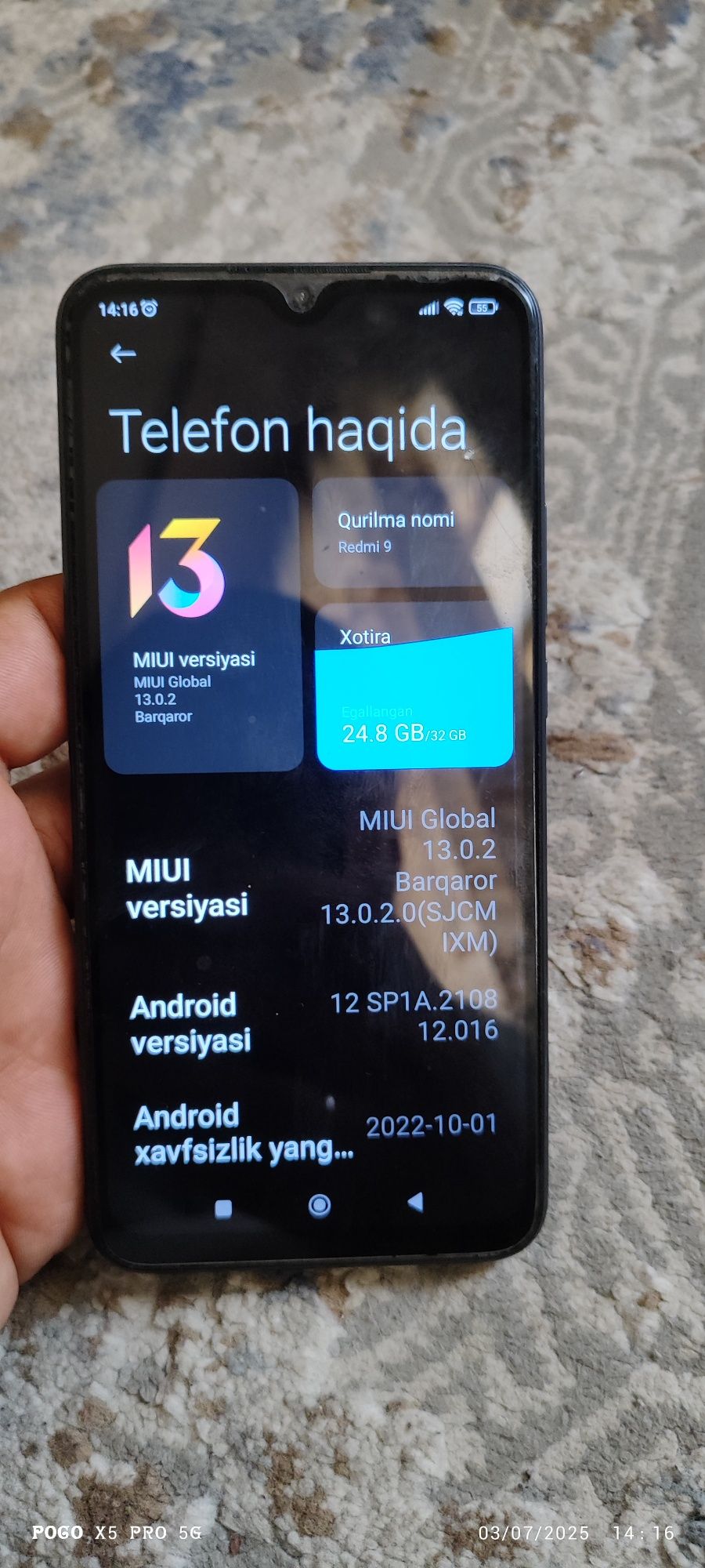 Redmi 9 sotiladi 3*32gb