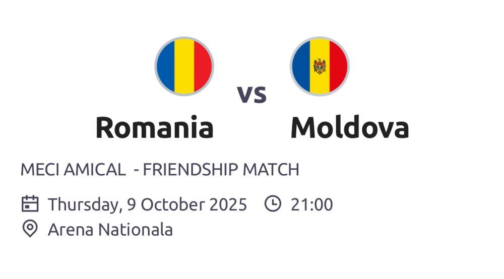 Bilet Romania Moldova Tribuna 2 Inel 1 central