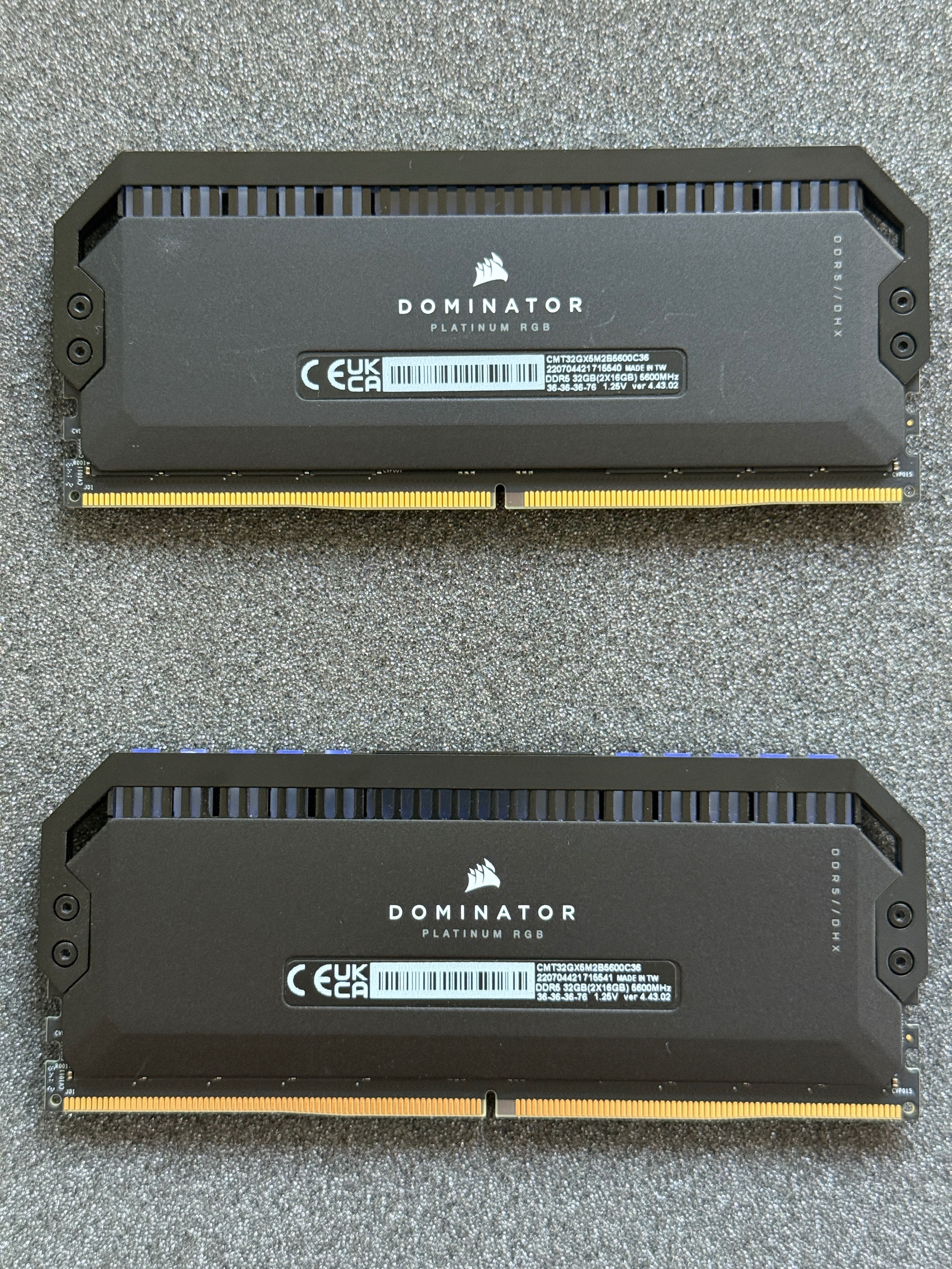 Corsair Dominator Platinum RGB DDR5 32GB (2×16GB), 5600 MHz, CL36