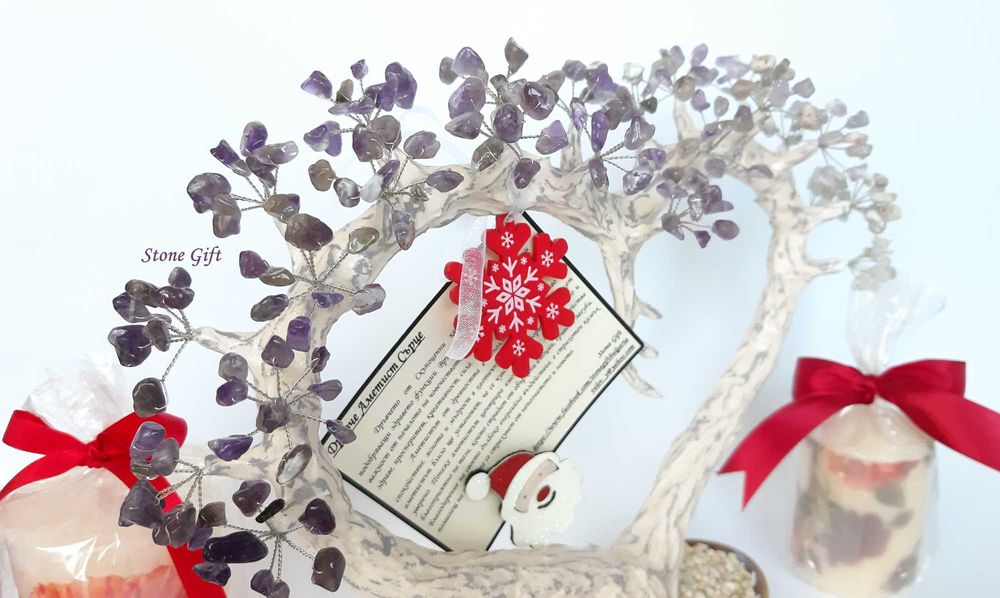 Дръвче Полускъпоценни Камъни, Подарък Коледа, Подарък Нова Година