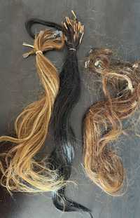 Естествена коса на кичури с кератин