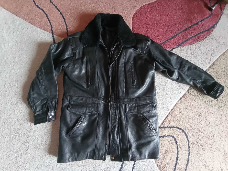 Оригинална военна шуба от естествена кожа българска армия - размер 54