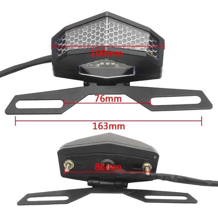 Стоп за мотор и осветление за номер, 12V, 4,7*10,5*5,1см