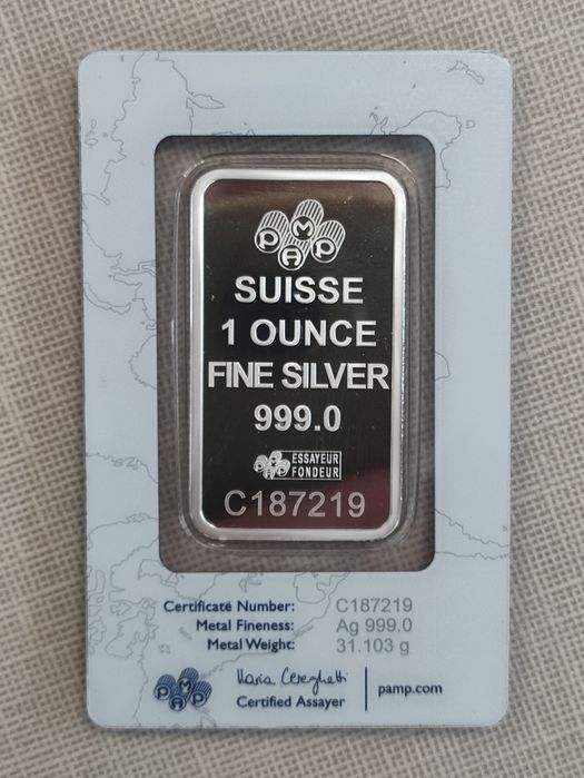 Сребърно кюлче PAMP 1 oz и монети от 1 и 2 тройунция 999 чисто сребро